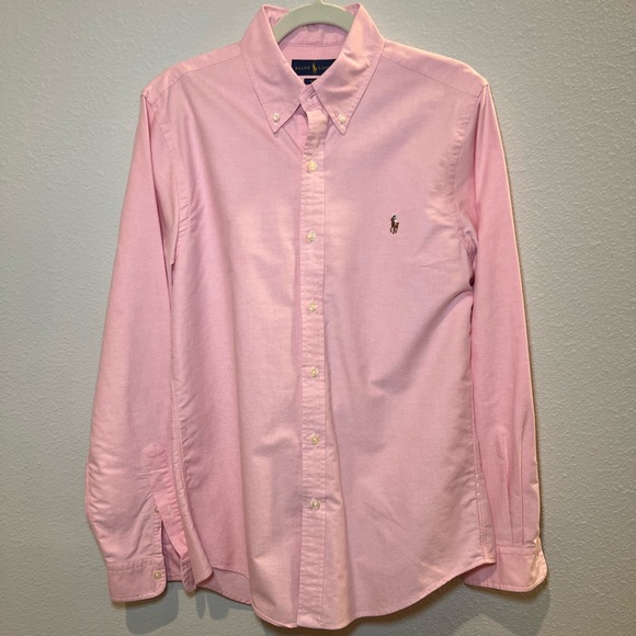 Polo Ralph Lauren Slim Fit Stretch Oxford Pink Shirt Size M - Picture 13 of 14